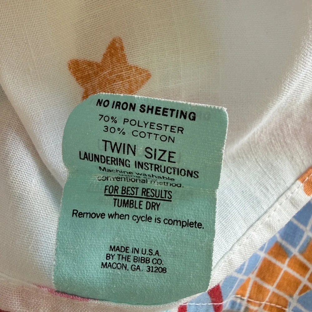Care Bears Twin Flat Sheet Kids White Clouds Rainbow Hearts Balloons 80s